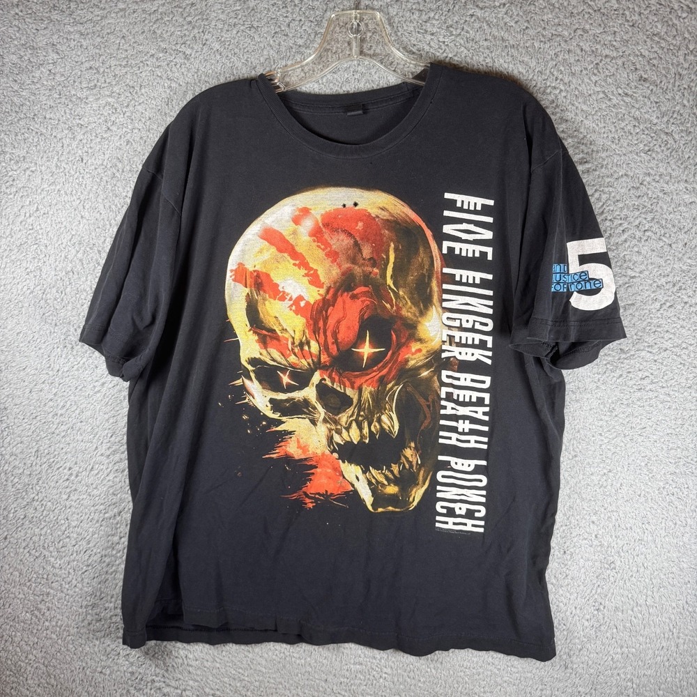 Five Finger Death Punch 2018 5FDP Cryptic Skull T-Shirt XL Tultex